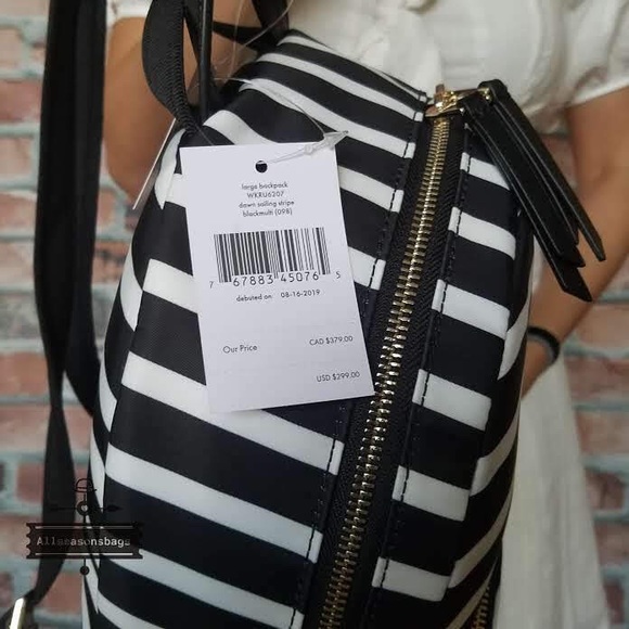Kate spade backpack striped large new nwt - Picture 6 of 6